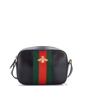 Gucci Bee Web Camera Bag Leather #229705G10B